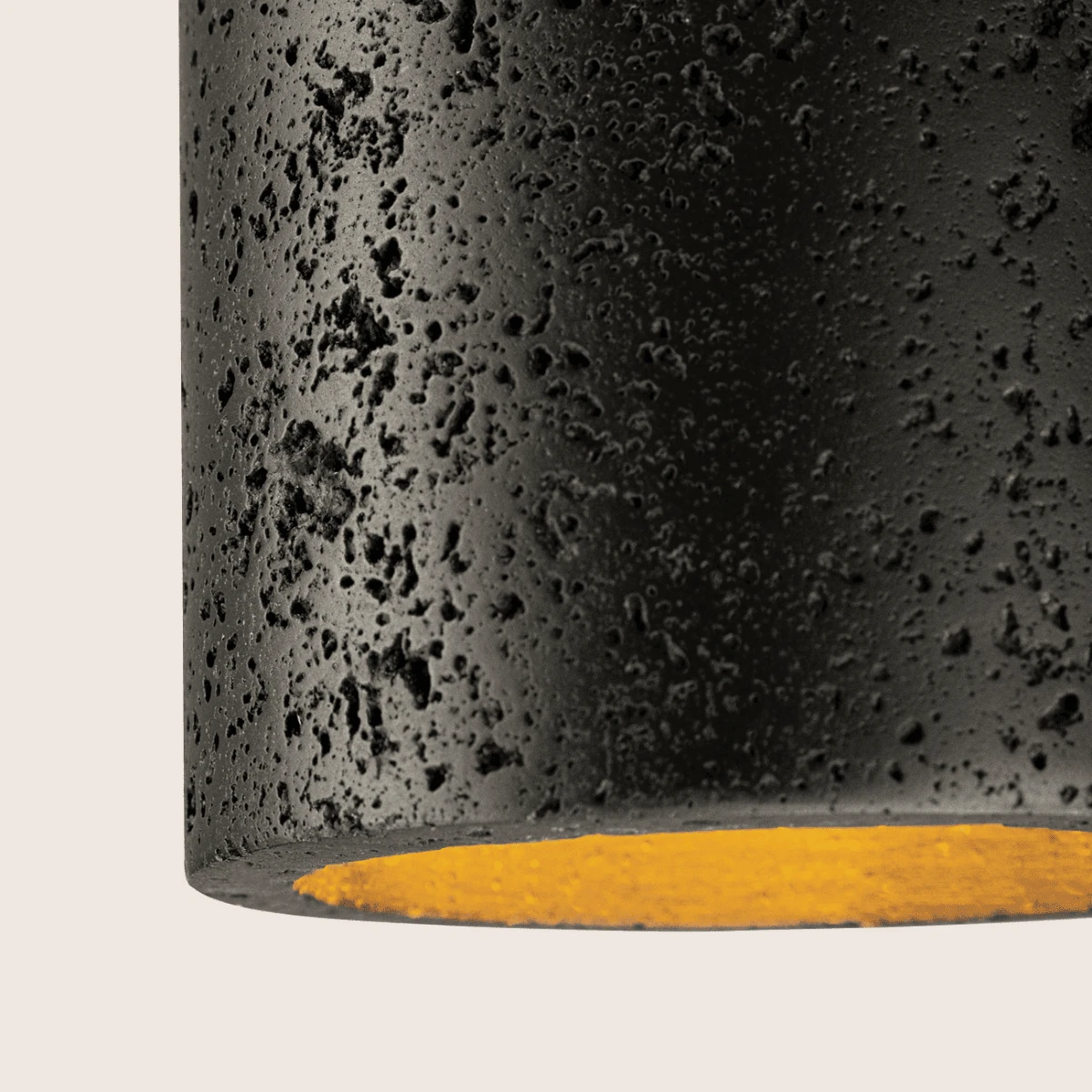 Textured Black Stone Pendant Light