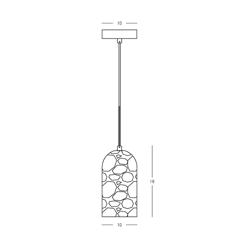 Textured Black Stone Pendant Light