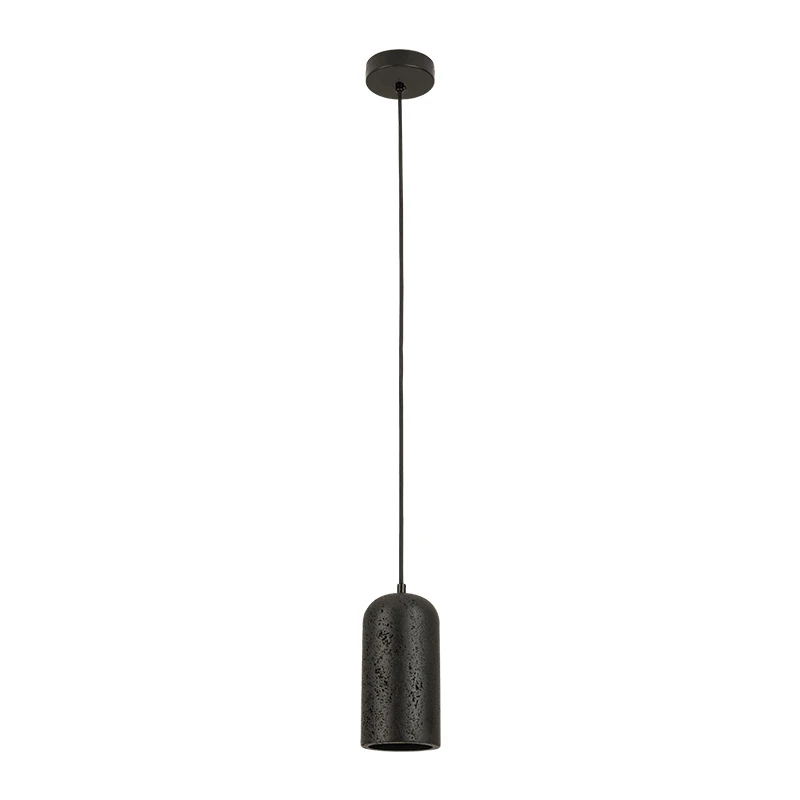 Textured Black Stone Pendant Light