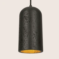 Textured Black Stone Pendant Light - Image 2