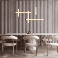 Alabaster & Metal Geometric LED Pendant Light, Dimmable 86W - Image 1