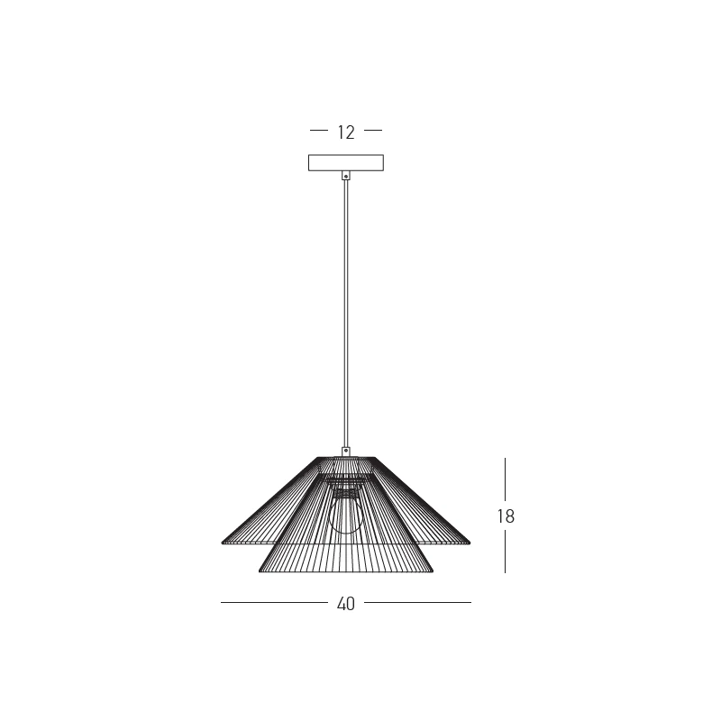 Bežinis Pintas Pakabinamas Šviestuvas iš Popieriaus Virvės, 40cm