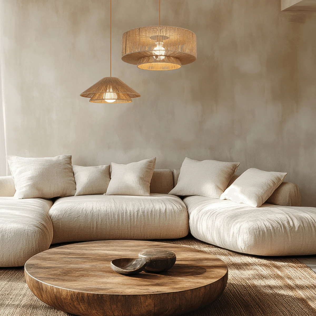 Bežinis Pintas Pakabinamas Šviestuvas iš Popieriaus Virvės, 40cm