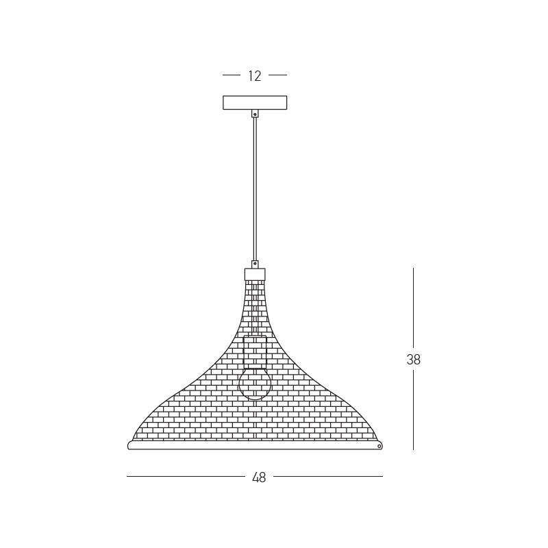 Rattan Pendant Light, Beige, Ø48 cm