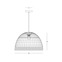 Beige Woven Dome Pendant Light, 50 cm - Image 3
