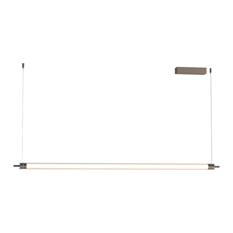 Dimmable LED Linear Pendant Light 33W 3000K, Brushed Coffee