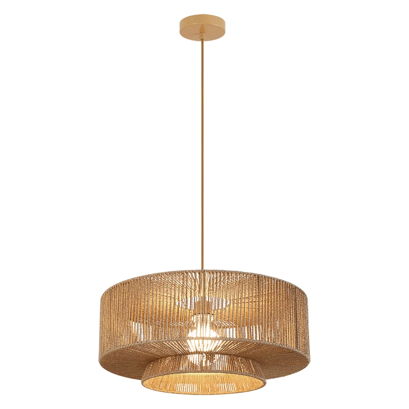Beige Woven Paper Rope Pendant Light, Ø50cm
