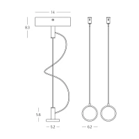 Plug & Play Suspension Kit with Driver up to 15 W (1 Opal), Black, 200 cm - Image 2