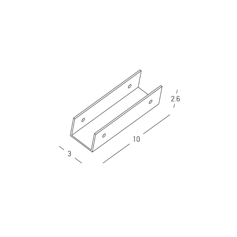 U-Channel Mounting Profile, Black Matt