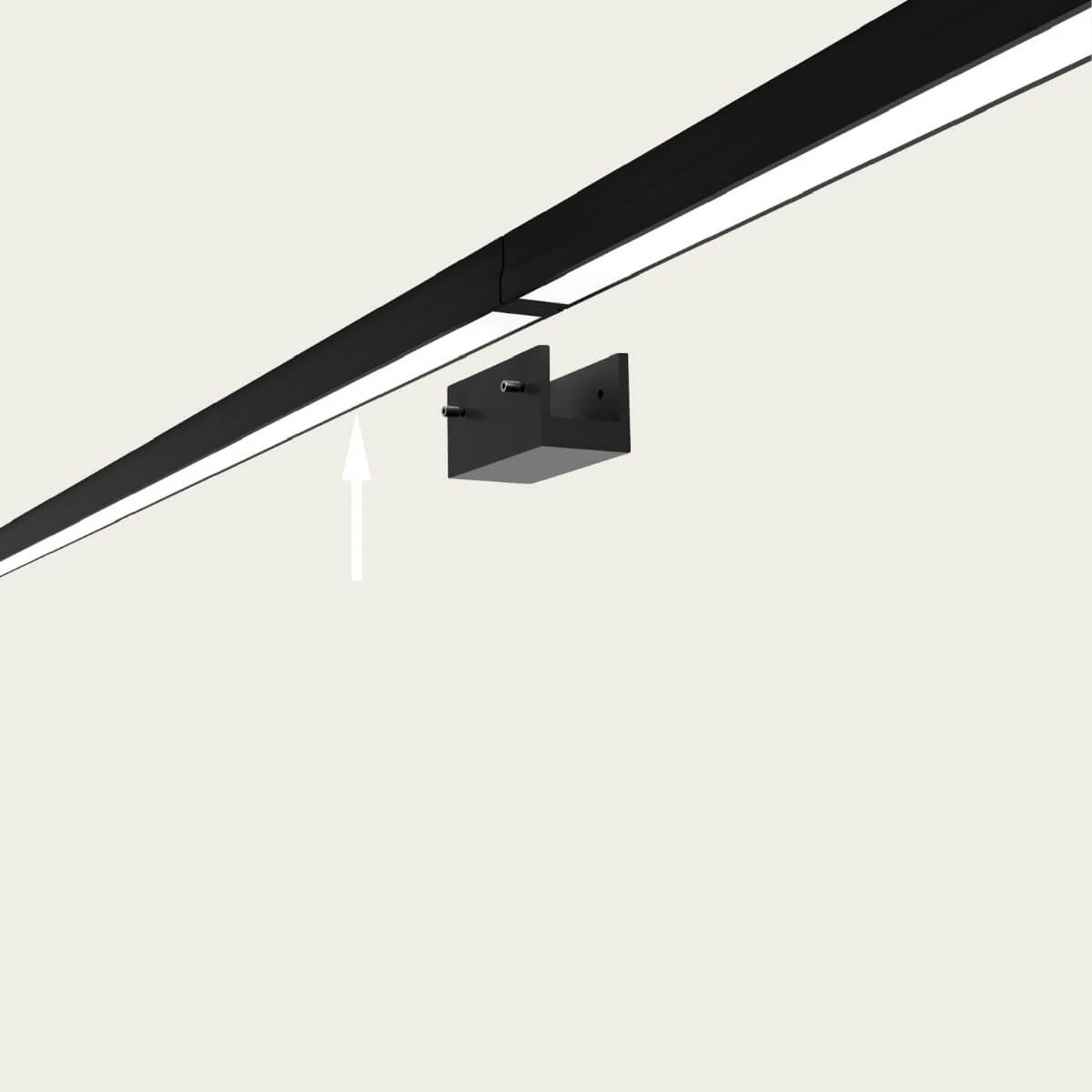 U-Channel Mounting Profile, Black Matt
