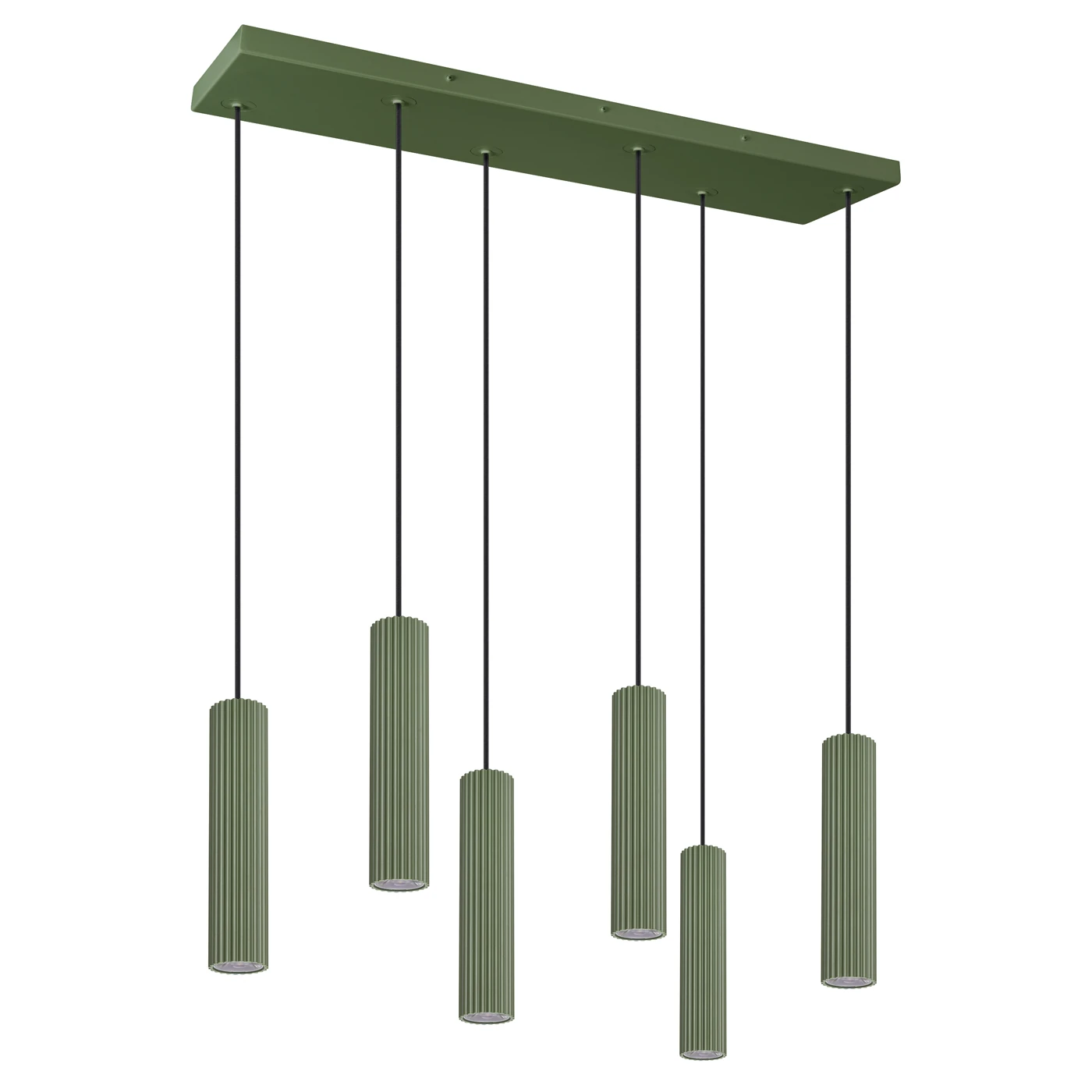 Pakabinamas šviestuvas 80 cm / 48 W – linijinis, alyvuogių, DALI/Mygtukinis reguliavimas