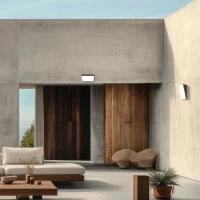 LED Outdoor Wall Light, Grey, 10W, 3000K, IP65