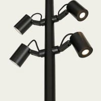 Lauko stulpinis šviestuvas su 4 reguliuojamais LED prožektoriais, juodas, IP65 - Nuotrauka 3