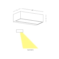 Lauko LED Sieninis Šviestuvas, Pilkas, 5W, IP54, Asimetrinis - Nuotrauka 3