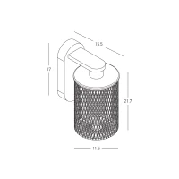 Brown Mesh Outdoor LED Wall Light - Image 3