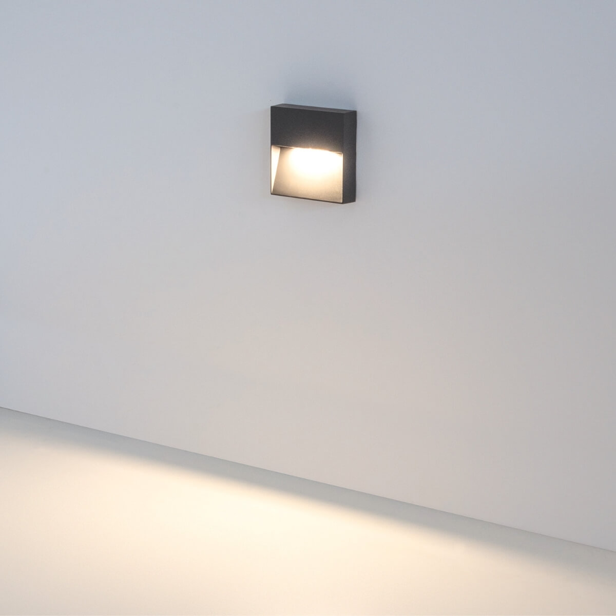 LED lauko laiptų šviestuvas 7W 3000K IP65 grafito spalvos, 5x16x16 cm, Sieninis, 7W