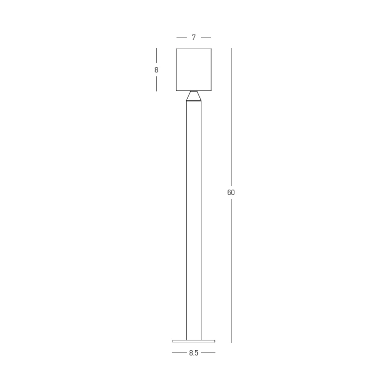 Lauko LED šviestuvas stulpelis 8W 3000K IP65, 60 cm