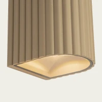Beige Fluted Outdoor LED Wall Light - Image 3