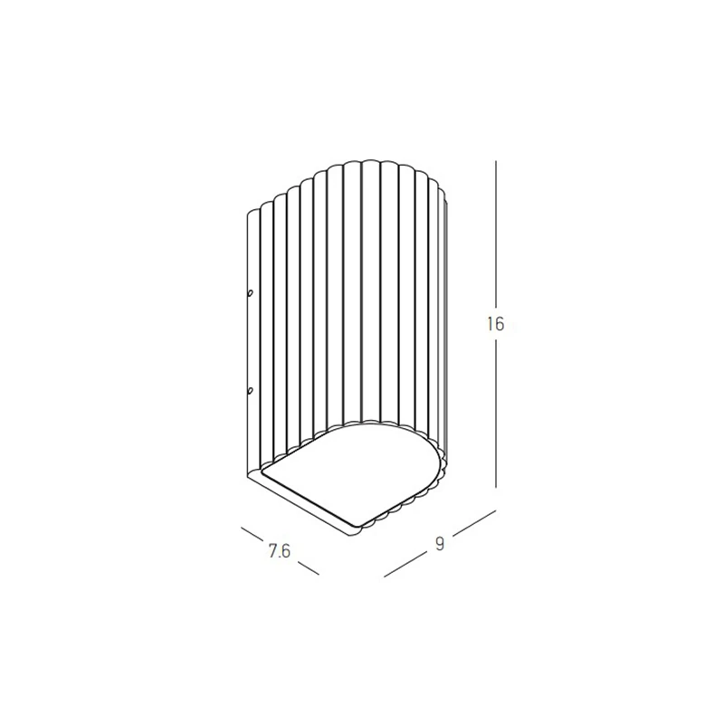 Beige Fluted Outdoor LED Wall Light