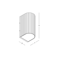 Beige Fluted Outdoor LED Wall Light - Image 4