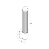 Fluted Cylindrical Outdoor LED Wall Light, Grey, IP54 - Image 4