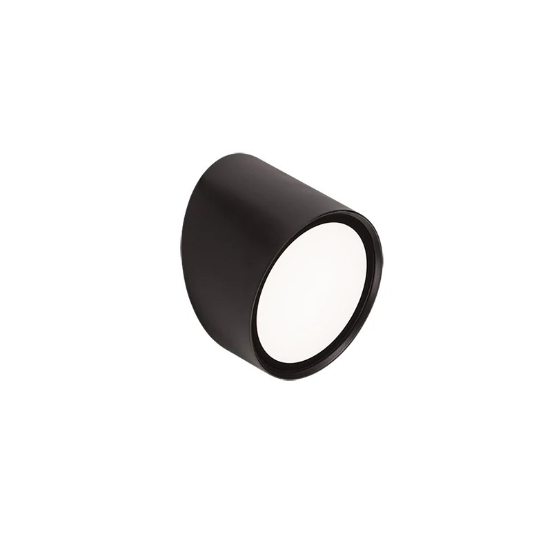 Cylindrical Outdoor LED Wall Light, Black, IP65