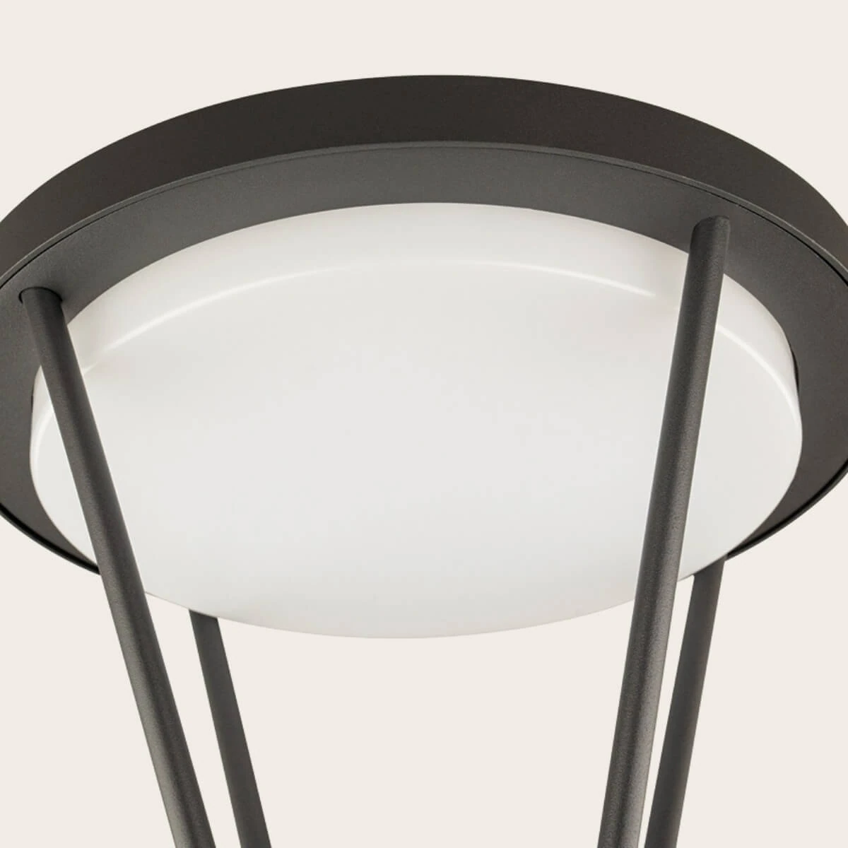 Grey Solar Bollard Lamp Post LED, 5W, IP65