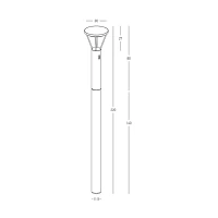 Grey Solar Bollard Lamp Post LED, 5W, IP65 - Image 6