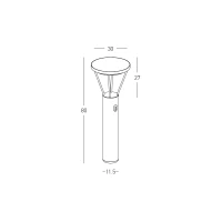 Grey Solar Bollard Lamp Post LED, 5W, IP65 - Image 7