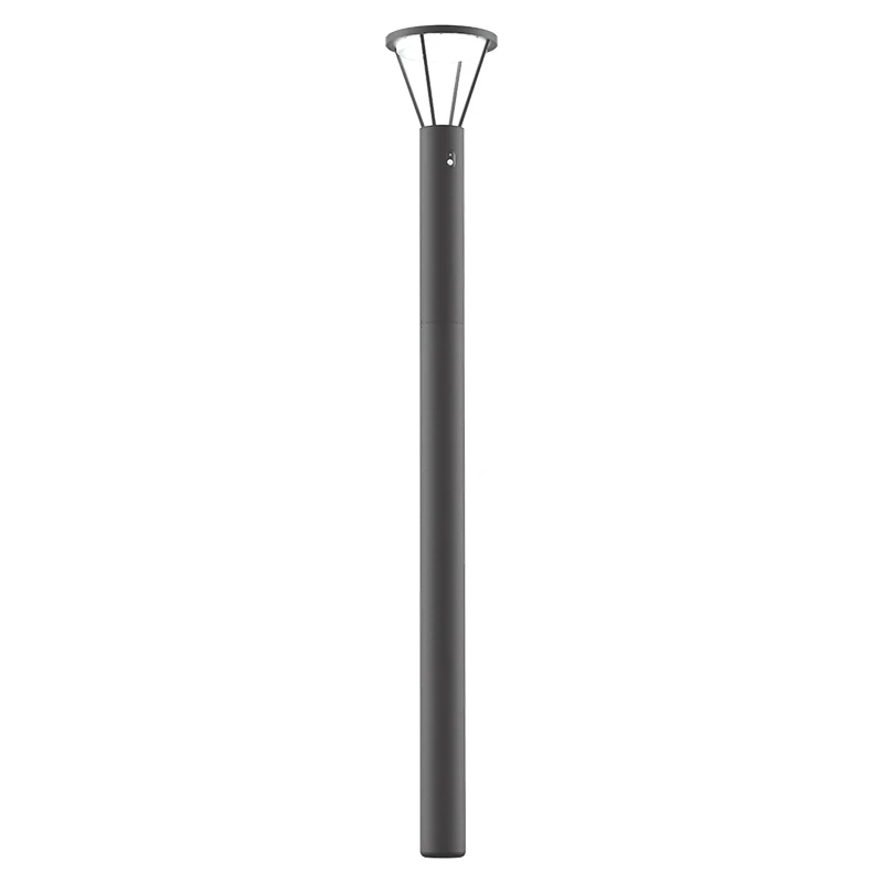 Grey Solar Bollard Lamp Post LED, 5W, IP65
