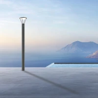 Grey Solar Bollard Lamp Post LED, 5W, IP65 - Image 1