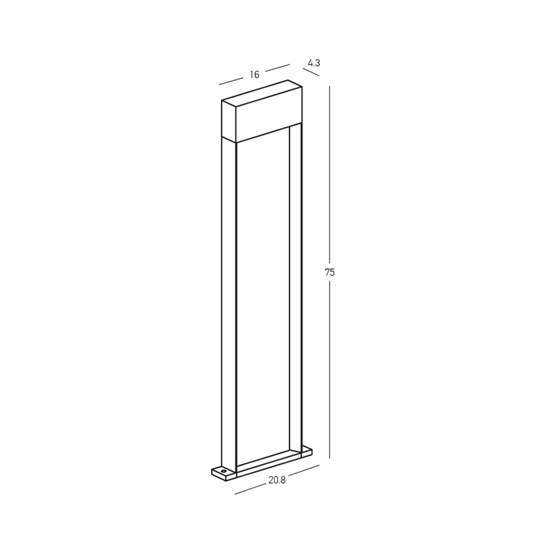 Grey LED Bollard Light 5W, 3000K, IP65, 75cm