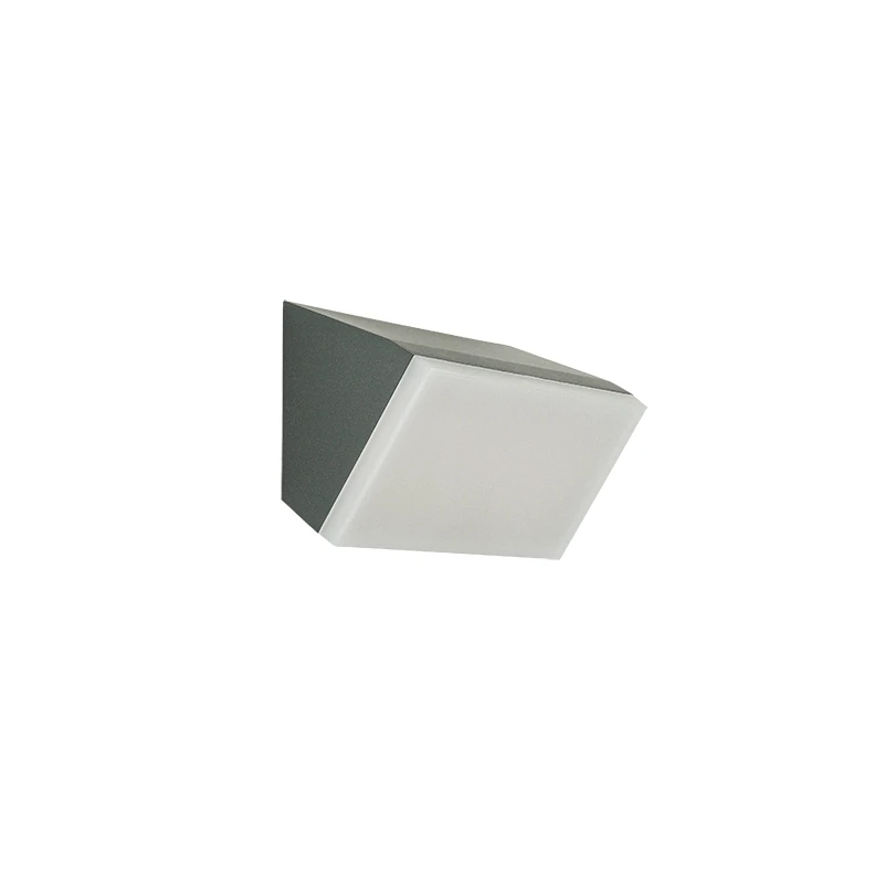 Pilkas kampuotas lauko LED sieninis šviestuvas 10W 3000K IP65