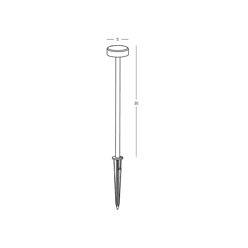 Rudai Smaigalinis Sodo Šviestuvas LED 5W 3000K IP65, 5.5x5.5x45 cm