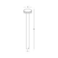 Brown LED Bollard Light, CCT, IP65, 80cm - Image 4