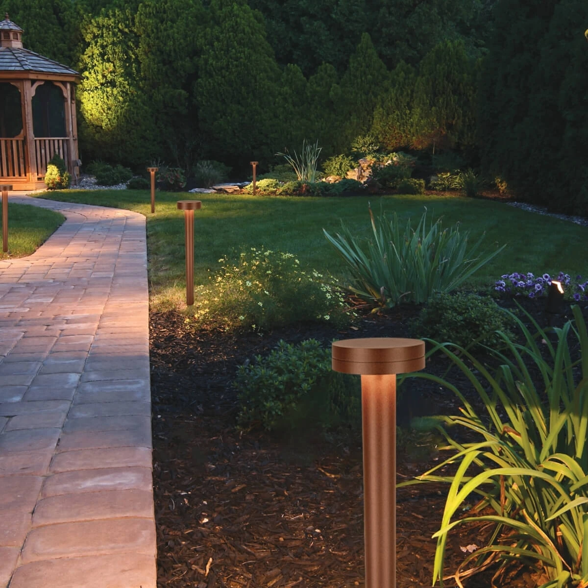 Brown LED Bollard Light, CCT, IP65, 80cm