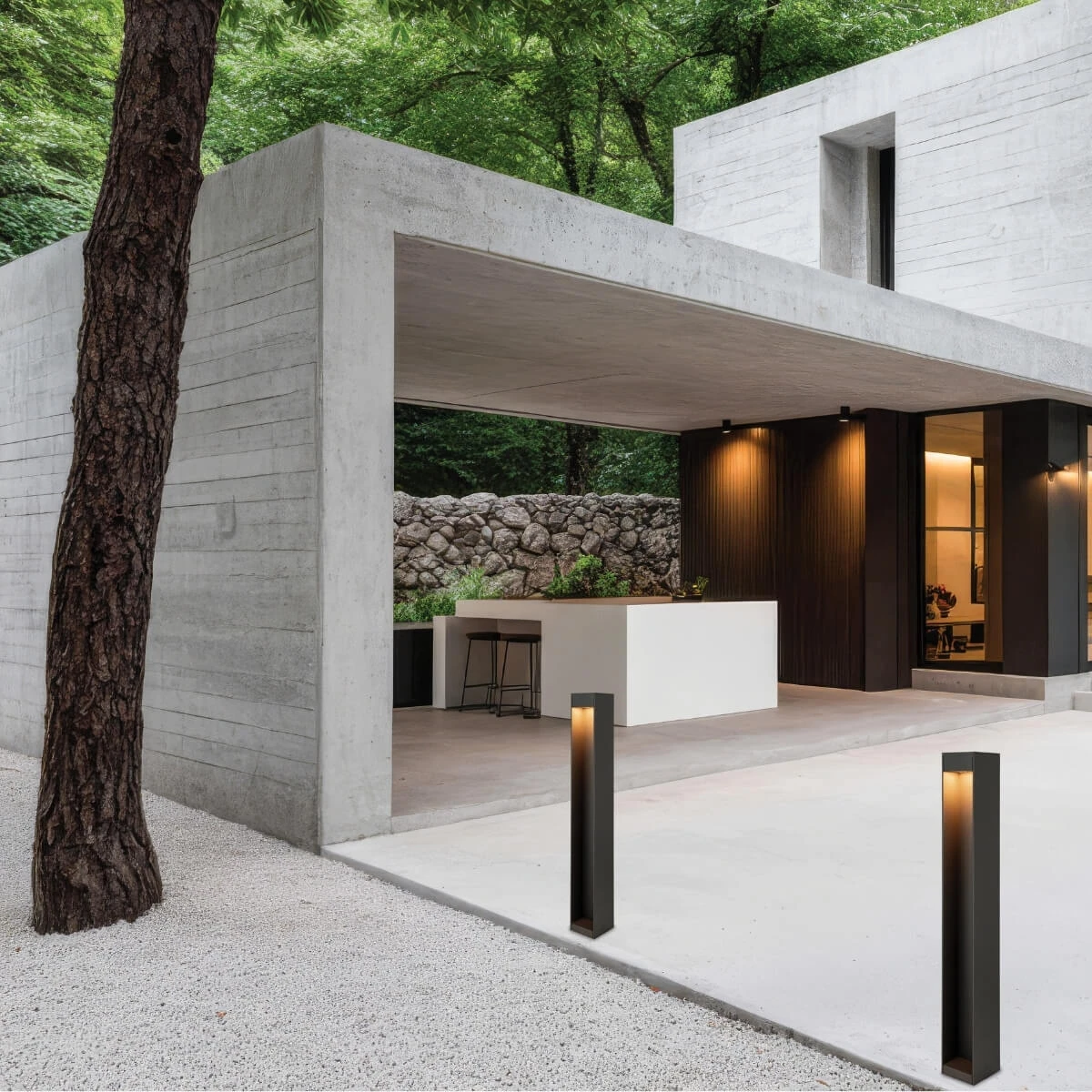 Bollard Light LED 12W CCT IP65, Grey, 9x6.6x60 cm