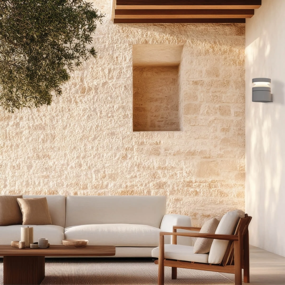 Beige Concrete Outdoor LED Wall Light IP65