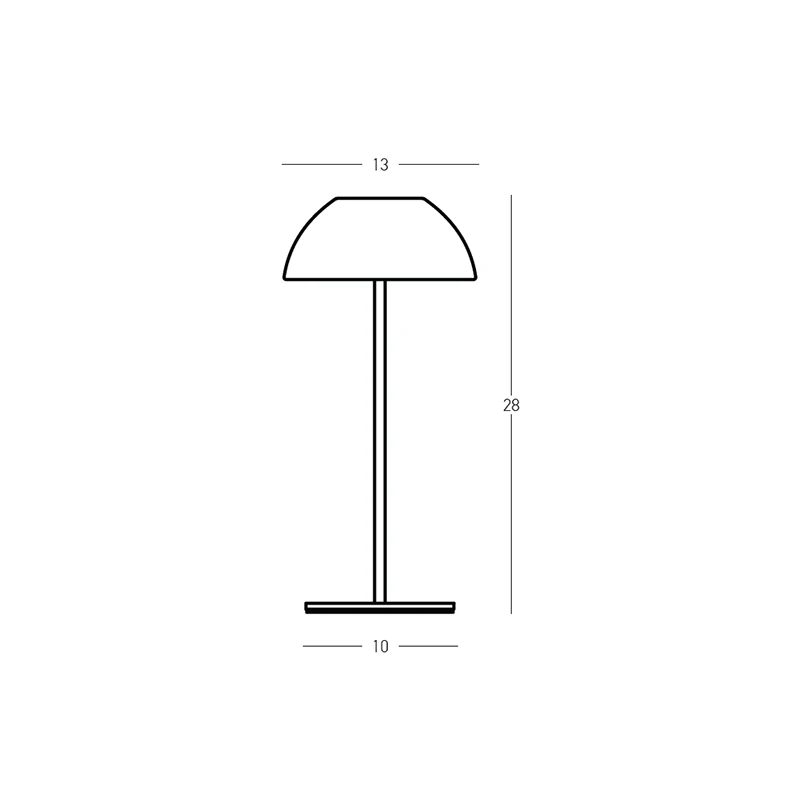 Matt Black Portable LED Table Lamp with Touch Dimming, 28cm