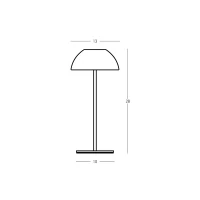 Matt Black Portable LED Table Lamp with Touch Dimming, 28cm - Image 3
