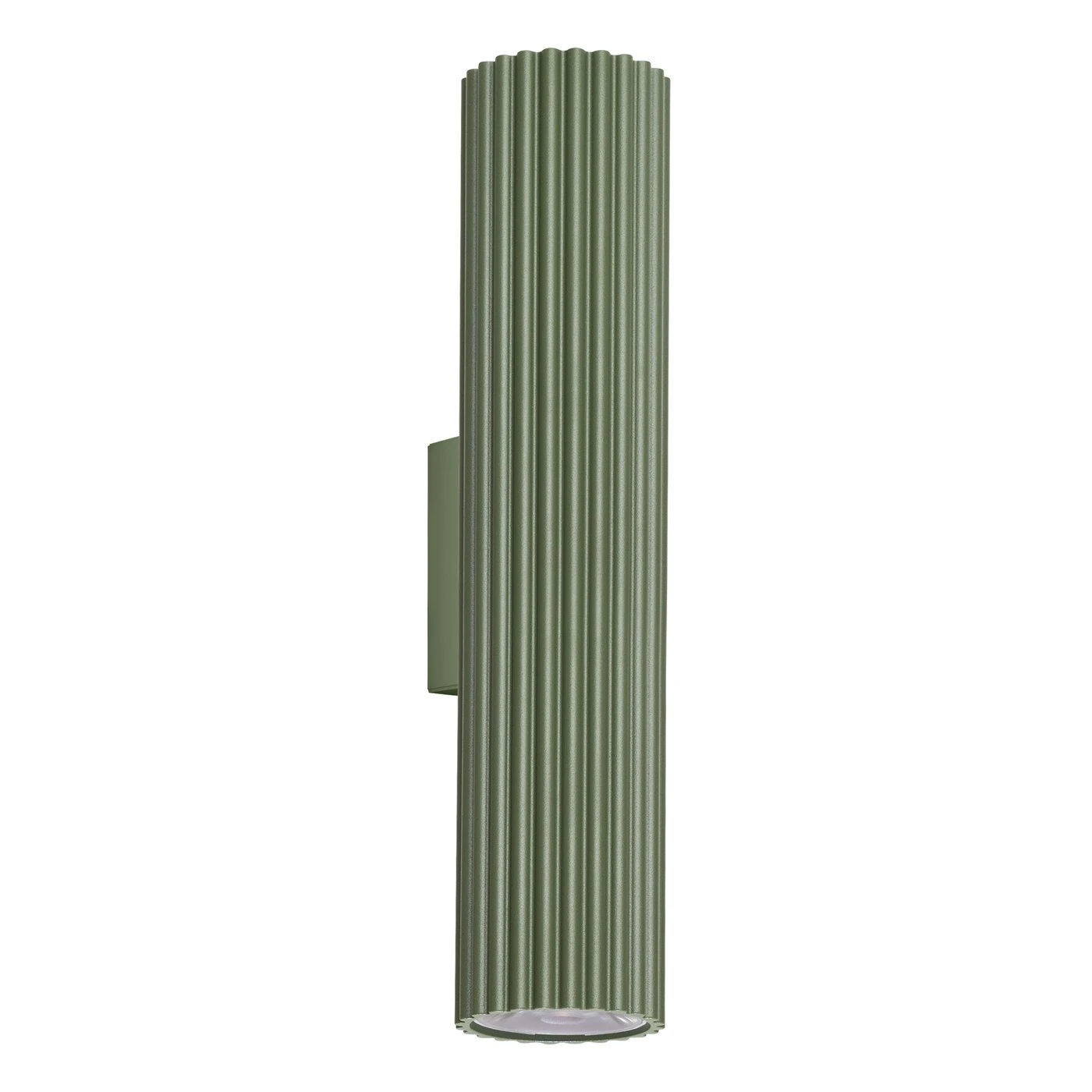 Wall lamp 30 cm – cylindrical, olive green, DALI/PUSH DIMM