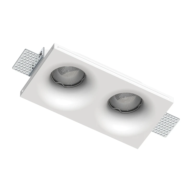 Trimless Gypsum Recessed Spot 2xGU10, White