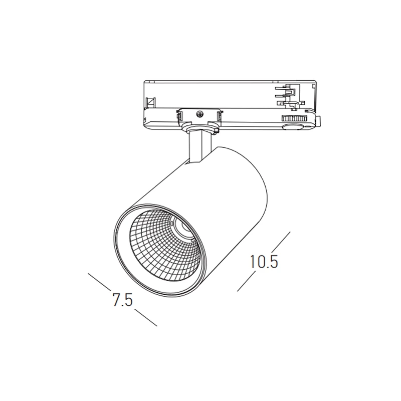 3 Fazių LED Bėgelinis Prožektorius 20W 2700K-4000K Smėlio Baltos Spalvos