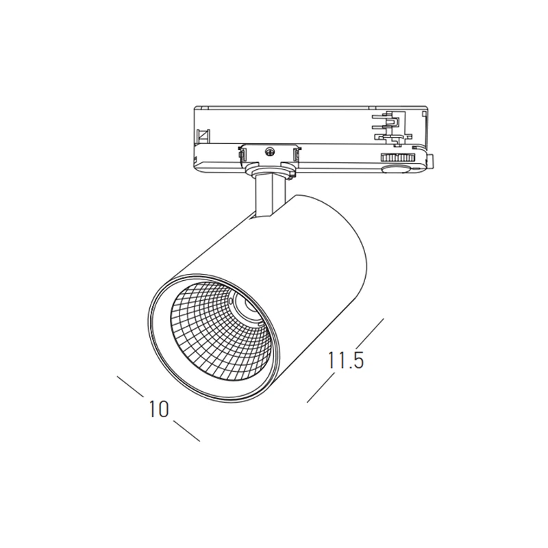 3-Phase Track Spot LED, 40W CCT, Matt Black