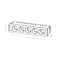 Recessed 5-Light LED Spotlight 12W, Matt Black, 3000K - Image 4