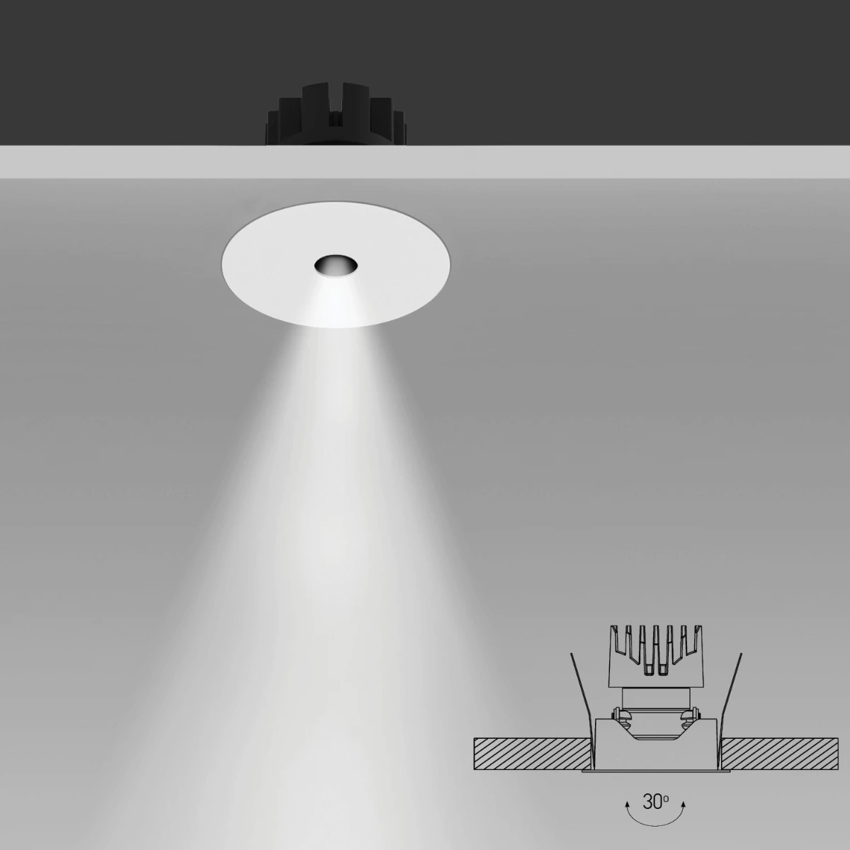 Įleidžiamas pakreipiamas LED taškinis šviestuvas X-Light 7W 3000K matinis baltas