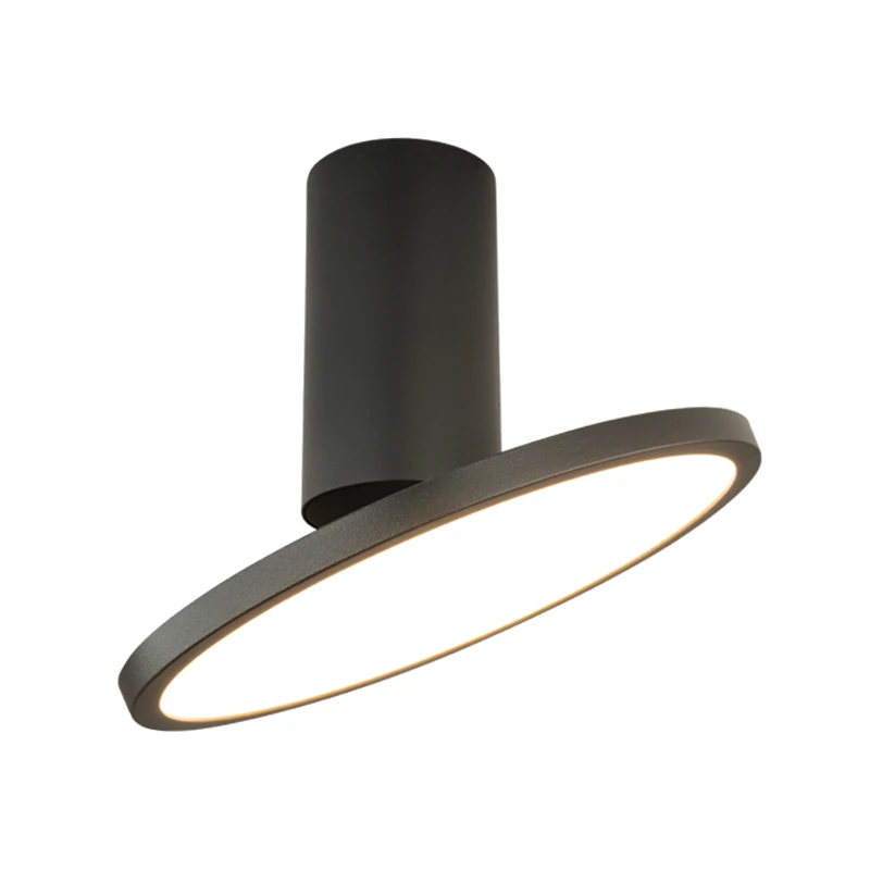 Paviršinis montuojamas reguliuojamas LED lubinis šviestuvas, 12W, 3000K, smėlio juodas