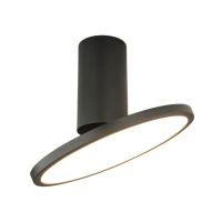 Paviršinis montuojamas reguliuojamas LED lubinis šviestuvas, 12W, 3000K, smėlio juodas - Nuotrauka 1