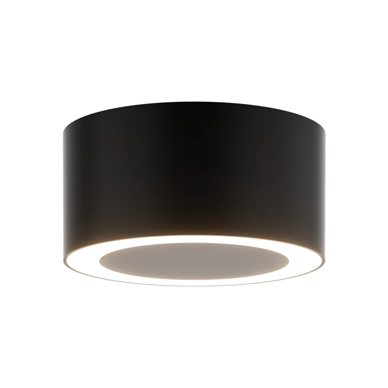 Paviršinis LED lubinis šviestuvas 7W 3000K matinis juodas