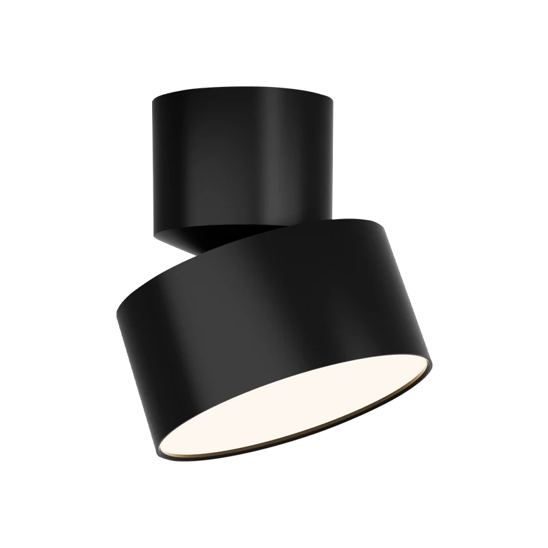 Reguliuojamas paviršinis LED lubinis šviestuvas, 10W 3000K, smėlio juodos spalvos